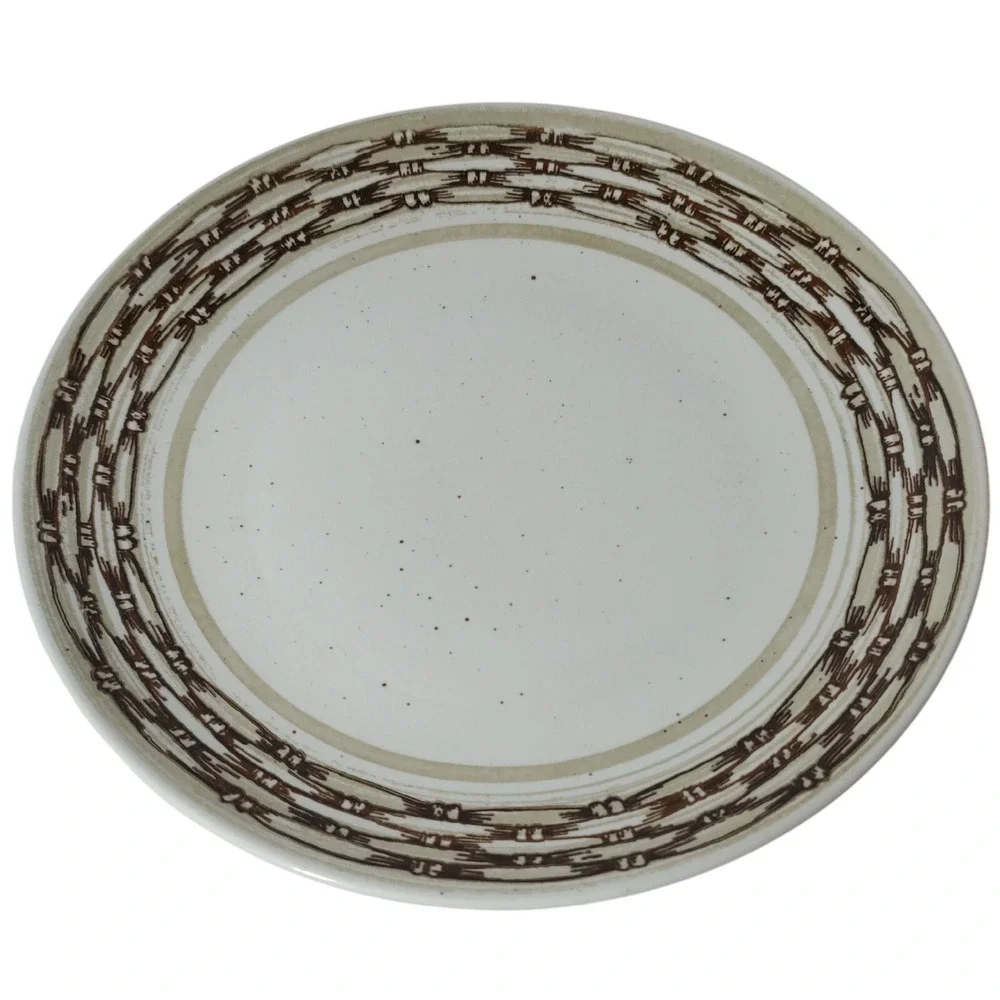 Vintage Royal China Dinner Plates Basketweave‎ Cavalier Ironstone Set of Two